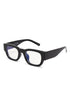 A sleek square blue light  frame