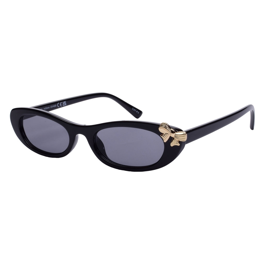 Black sunglasses with a decorative bow 