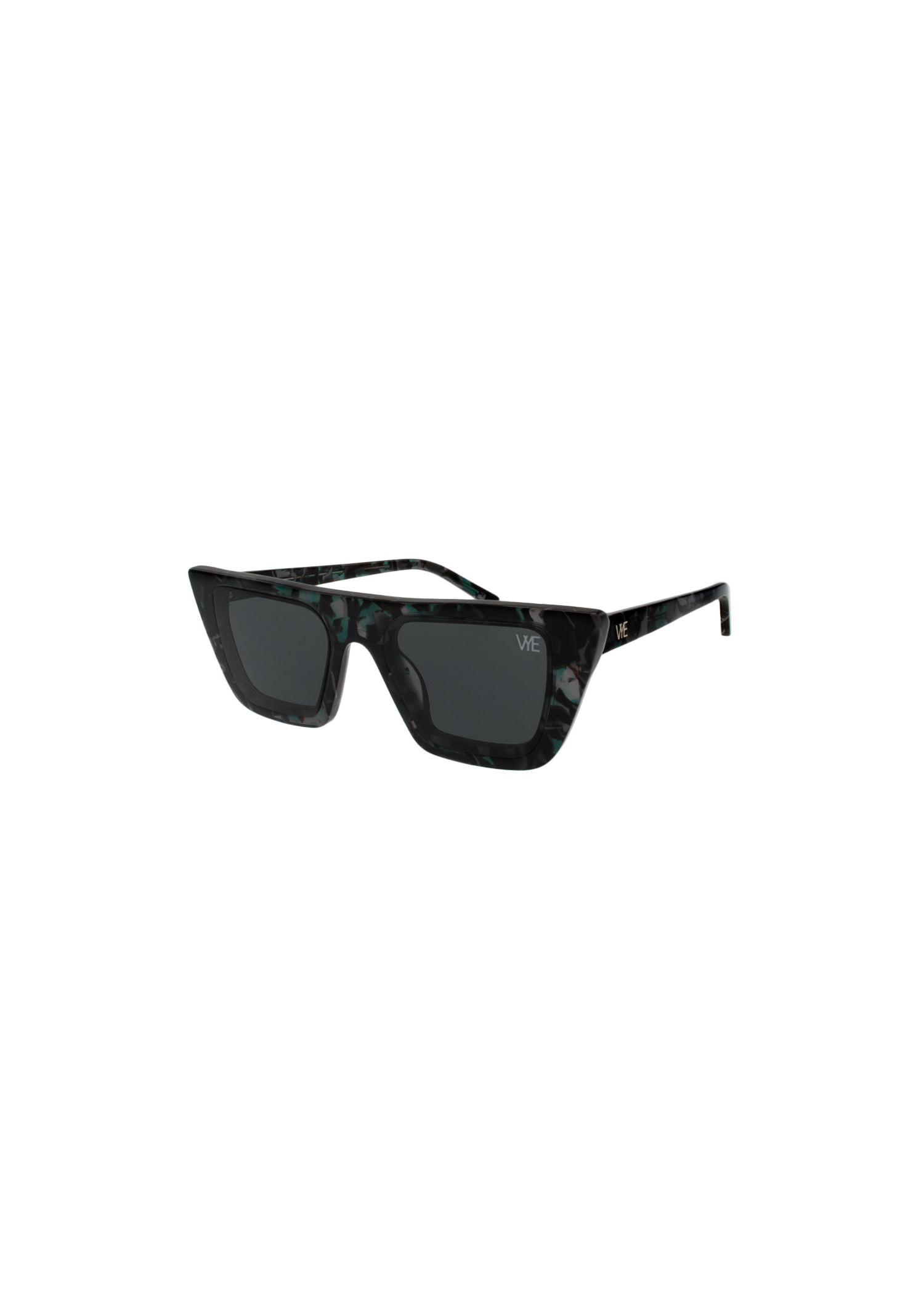 LEGENDARY micro sunglasses with solid smoke lenses and shiny green marble frame, 100% UV protection