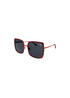 LUXUS oversized sunglasses with shiny bronze metal frame and gradient brown lenses providing full UV protection