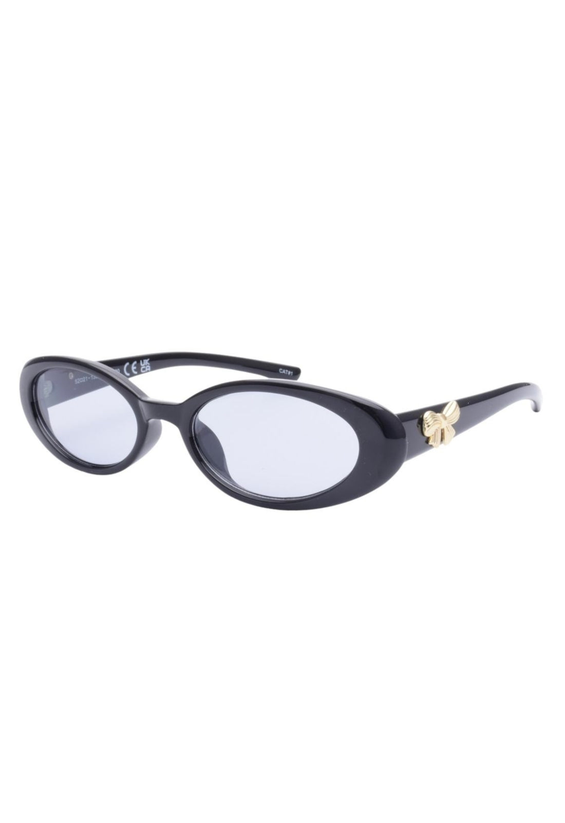 Black sunglasses with a gold bow